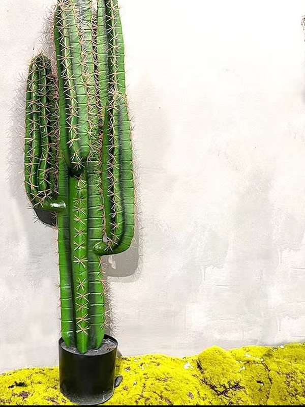Artificial columnar cactus in a black pot