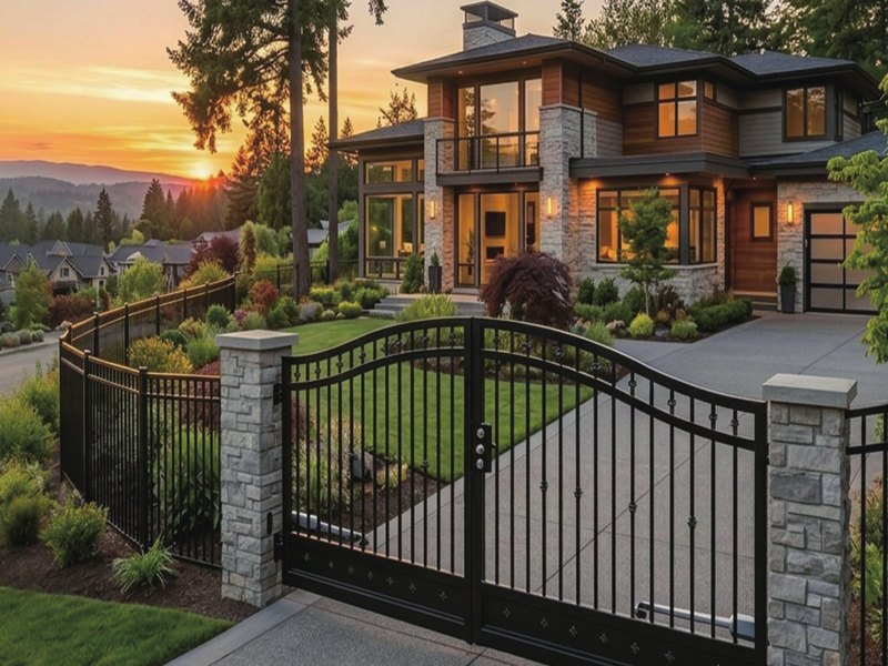 Steel fence and gate