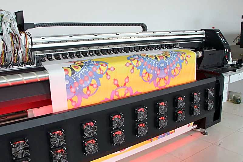 Wide-format digital printing of kite artwork onto polyester fabric